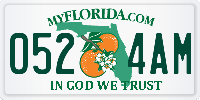 FL license plate 0524AM