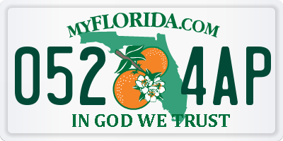 FL license plate 0524AP