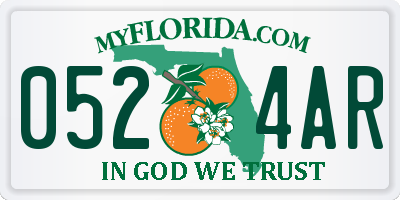 FL license plate 0524AR