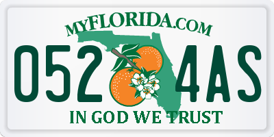 FL license plate 0524AS
