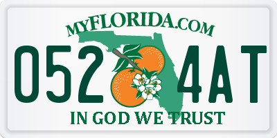 FL license plate 0524AT