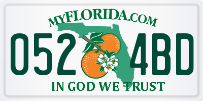 FL license plate 0524BD