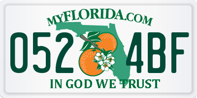 FL license plate 0524BF