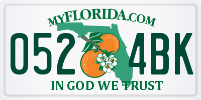 FL license plate 0524BK