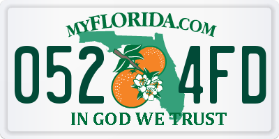 FL license plate 0524FD
