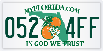 FL license plate 0524FF