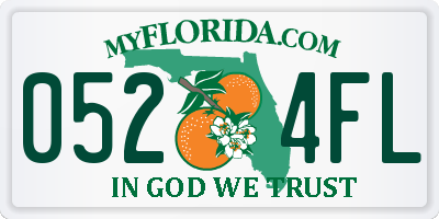 FL license plate 0524FL