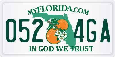 FL license plate 0524GA