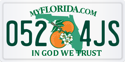 FL license plate 0524JS