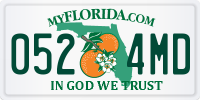 FL license plate 0524MD
