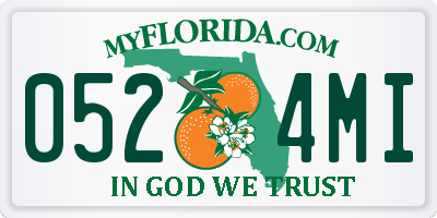 FL license plate 0524MI