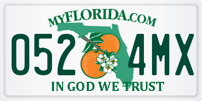 FL license plate 0524MX