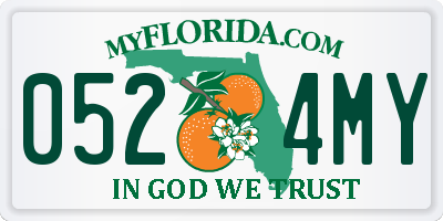 FL license plate 0524MY