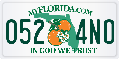 FL license plate 0524NO