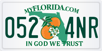 FL license plate 0524NR