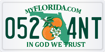 FL license plate 0524NT