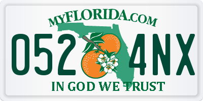 FL license plate 0524NX