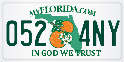 FL license plate 0524NY