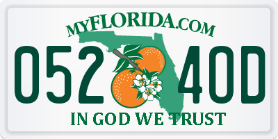 FL license plate 0524OD