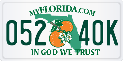 FL license plate 0524OK