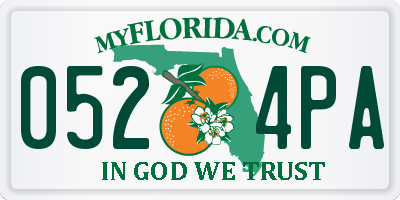 FL license plate 0524PA