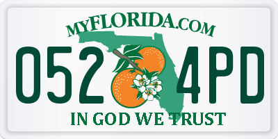 FL license plate 0524PD