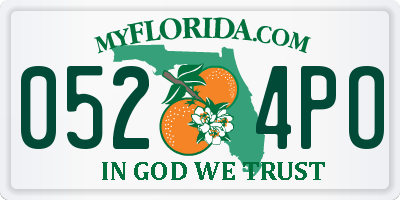 FL license plate 0524PO