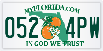 FL license plate 0524PW