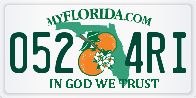 FL license plate 0524RI