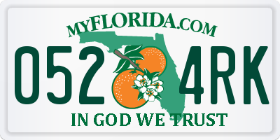 FL license plate 0524RK