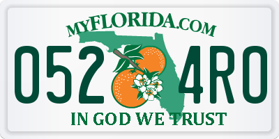 FL license plate 0524RO