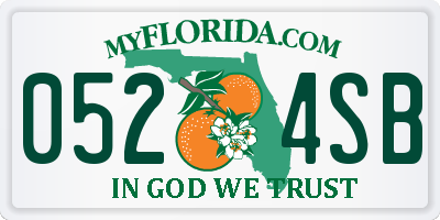 FL license plate 0524SB