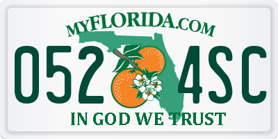 FL license plate 0524SC