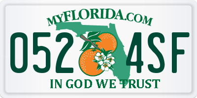 FL license plate 0524SF