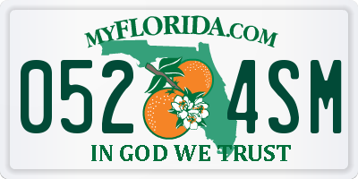 FL license plate 0524SM