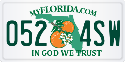 FL license plate 0524SW