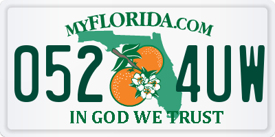 FL license plate 0524UW