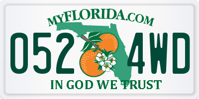 FL license plate 0524WD