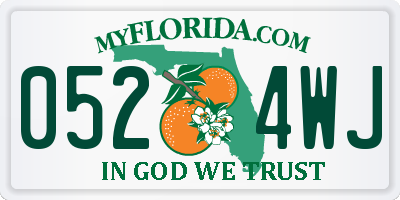FL license plate 0524WJ