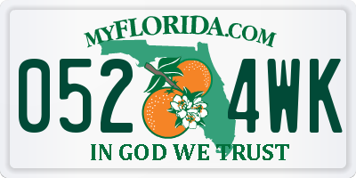 FL license plate 0524WK
