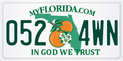 FL license plate 0524WN