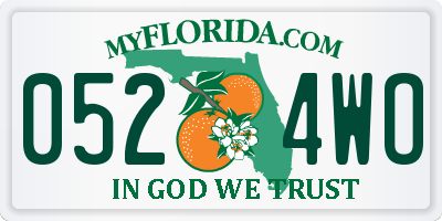 FL license plate 0524WO