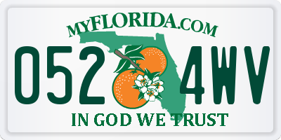 FL license plate 0524WV