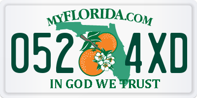 FL license plate 0524XD