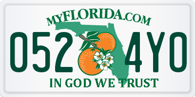 FL license plate 0524YO