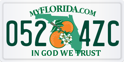 FL license plate 0524ZC