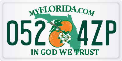 FL license plate 0524ZP