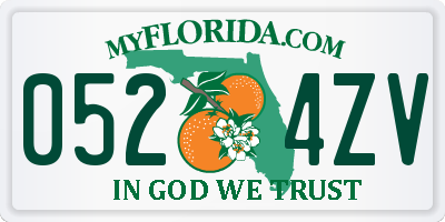 FL license plate 0524ZV