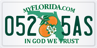 FL license plate 0525AS