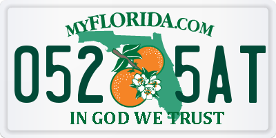 FL license plate 0525AT